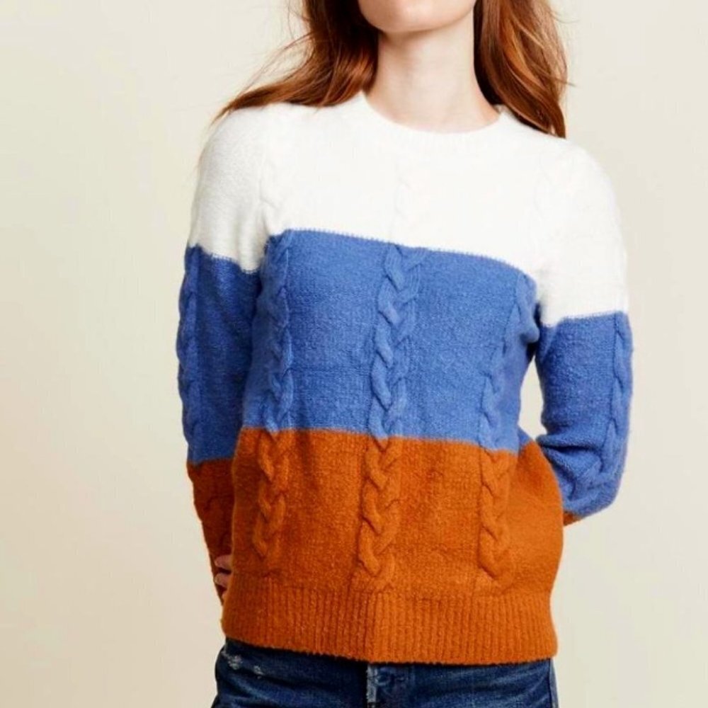 Moth Women's Colorblock Crew Neck Knit Sweater - S